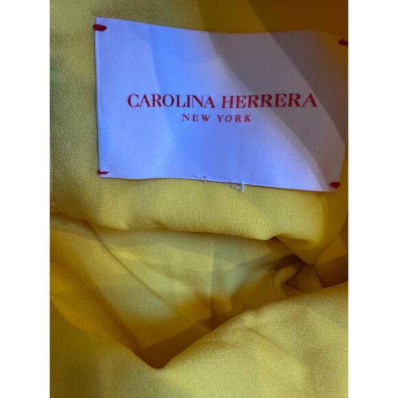 CAROLINA HERRERA Draped Silk Maxi Dress in yellow **see pics for details** - Picture 11 of 13